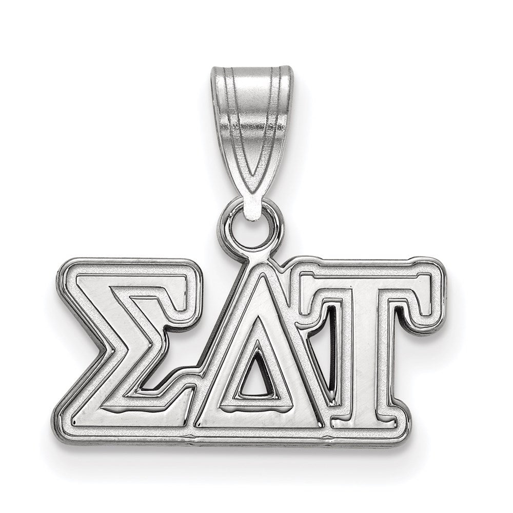 Sterling Silver Rhodium Plated Logoart Sigma Delta Tau Sorority Greek Letters Medium Pendant