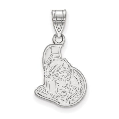Sterling Silver Rhodium Plated Nhl Logoart Ottawa Senators Medium Pendant