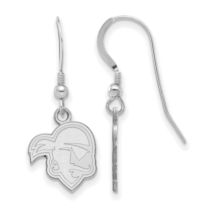 Sterling Silver Rhodium Plated Logoart Seton Hall University Pirate Small Dangle Wire Earrings