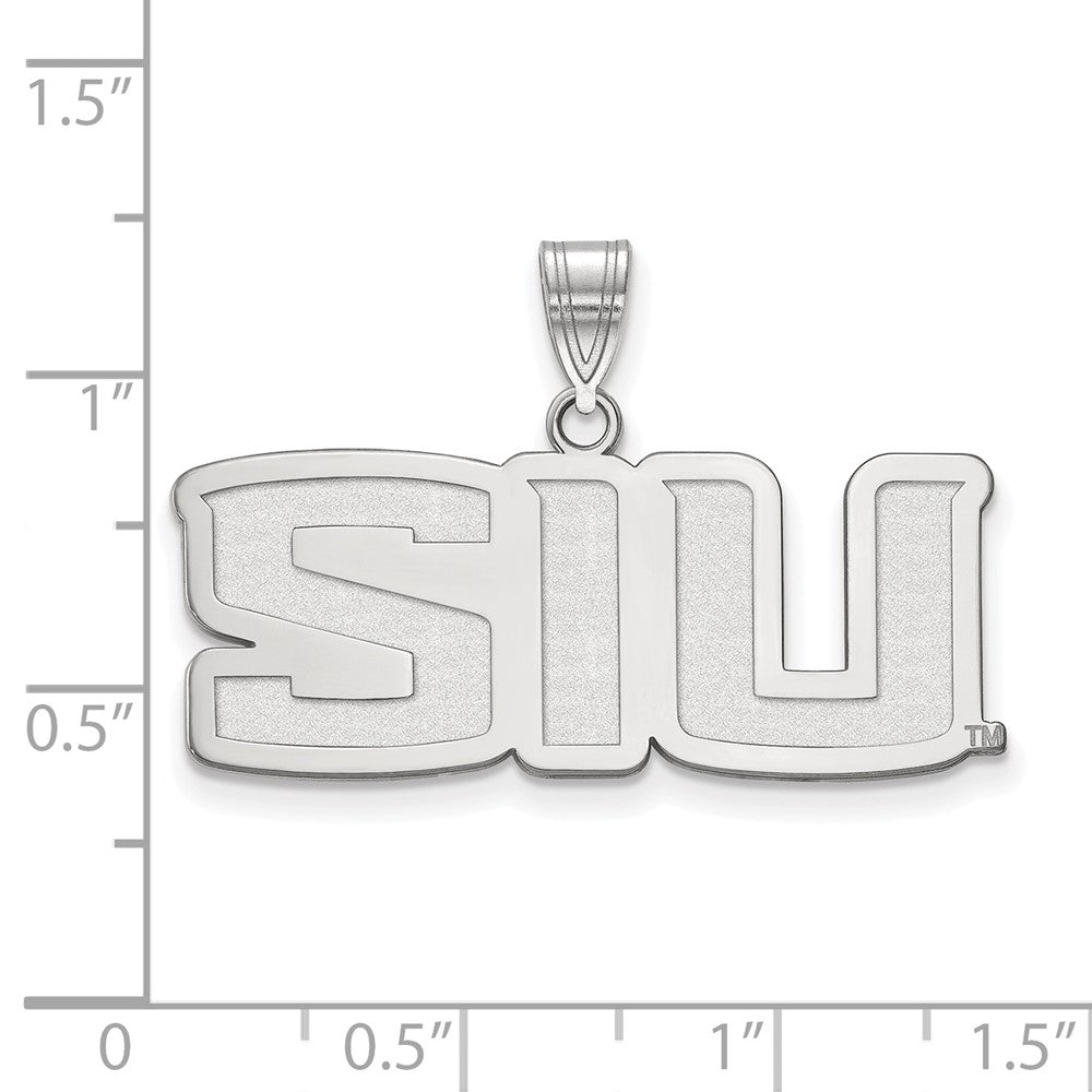 Sterling Silver Rhodium Plated Logoart Southern Illinois University S I U Medium Pendant