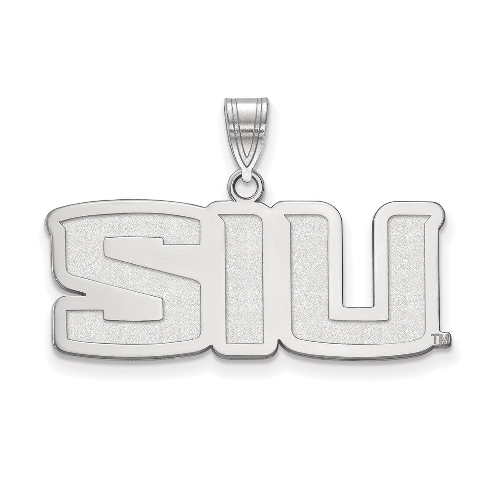 Sterling Silver Rhodium Plated Logoart Southern Illinois University S I U Medium Pendant
