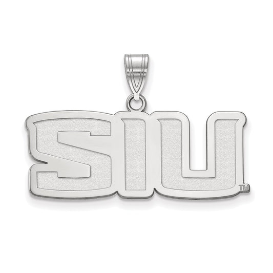 Sterling Silver Rhodium Plated Logoart Southern Illinois University S I U Medium Pendant