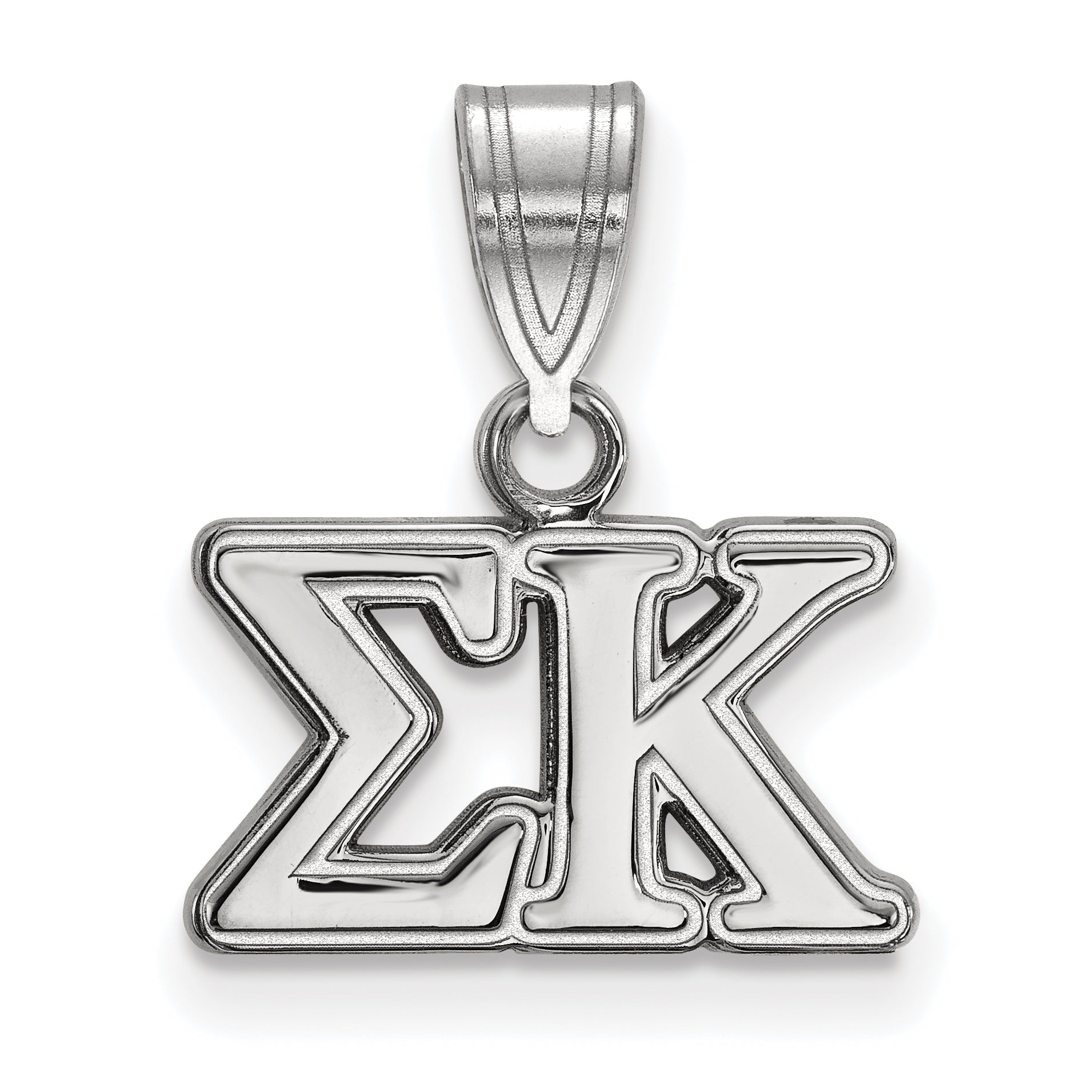 Sterling Silver Rhodium Plated Logoart Sigma Kappa Sorority Greek Letters Medium Pendant