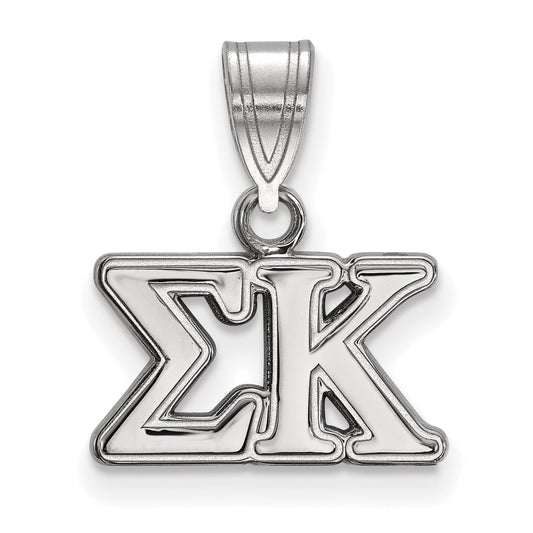Sterling Silver Rhodium Plated Logoart Sigma Kappa Sorority Greek Letters Medium Pendant