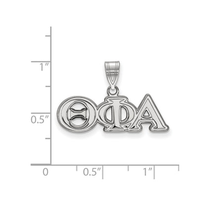 Sterling Silver Rhodium Plated Logoart Theta Phi Alpha Sorority Greek Letters Medium Pendant