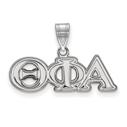 Sterling Silver Rhodium Plated Logoart Theta Phi Alpha Sorority Greek Letters Medium Pendant