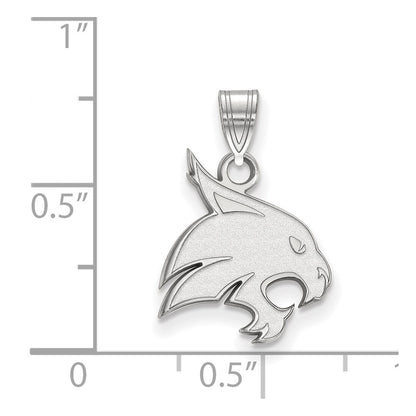 10K White Gold Logoart Texas State University Bobcat Medium Pendant