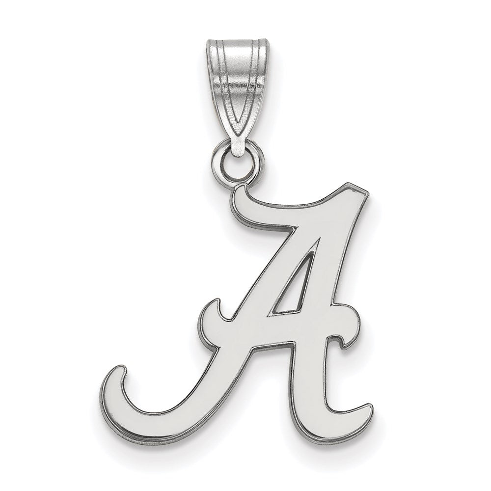 10K White Gold Logoart University Of Alabama Letter A Medium Pendant