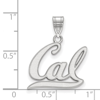 Sterling Silver Rhodium Plated Logoart University Of California Berkeley Medium Pendant