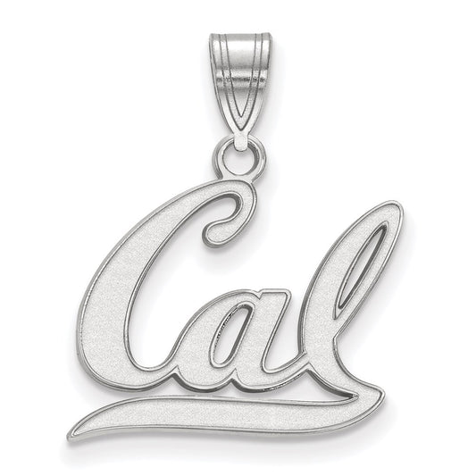 Sterling Silver Rhodium Plated Logoart University Of California Berkeley Medium Pendant