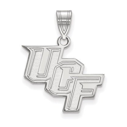 Sterling Silver Rhodium Plated Logoart University Of Central Florida U C F Medium Pendant