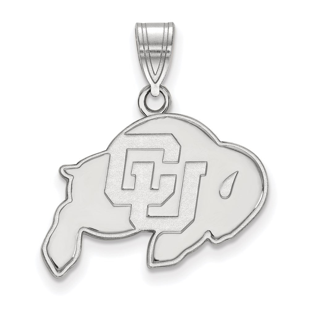14K White Gold Logoart University Of Colorado Buffalo Medium Pendant