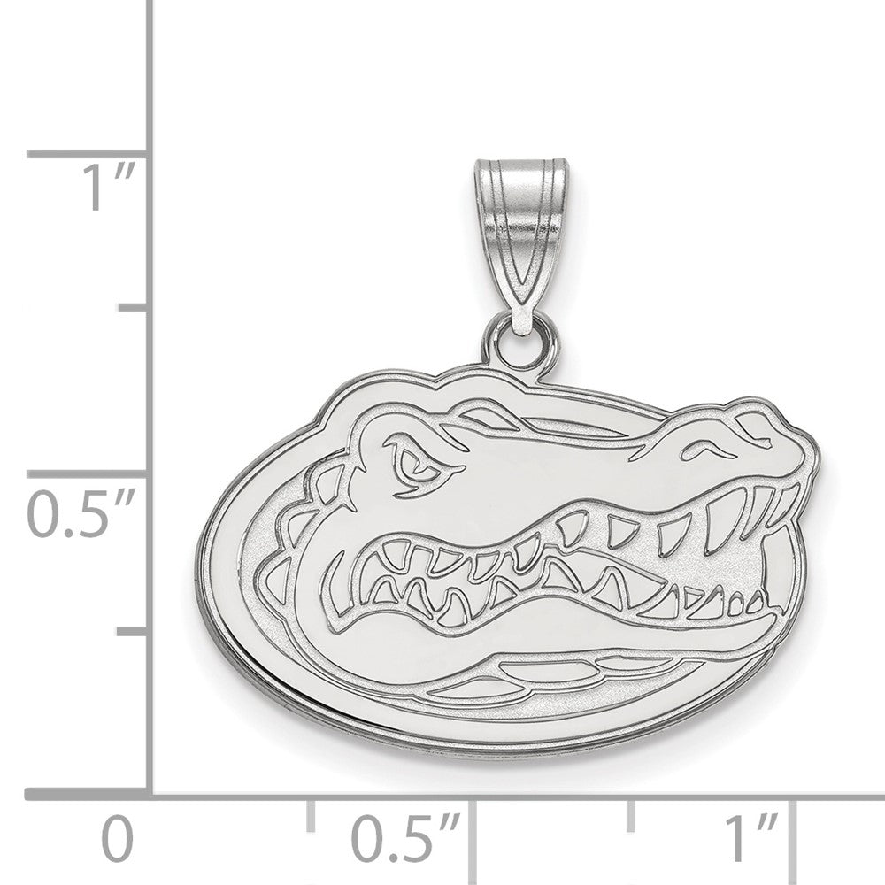 14K White Gold Logoart University Of Florida Gator Medium Pendant