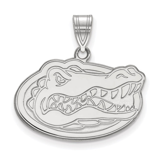14K White Gold Logoart University Of Florida Gator Medium Pendant