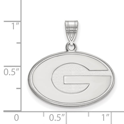 14K White Gold Logoart University Of Georgia Letter G Medium Pendant