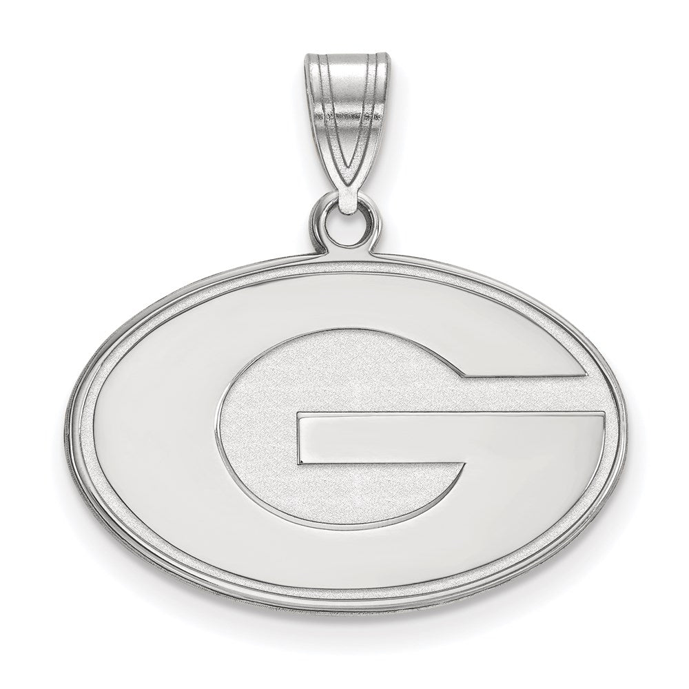 Sterling Silver Rhodium Plated Logoart University Of Georgia Letter G Medium Pendant