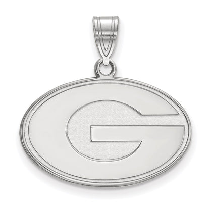 Sterling Silver Rhodium Plated Logoart University Of Georgia Letter G Medium Pendant