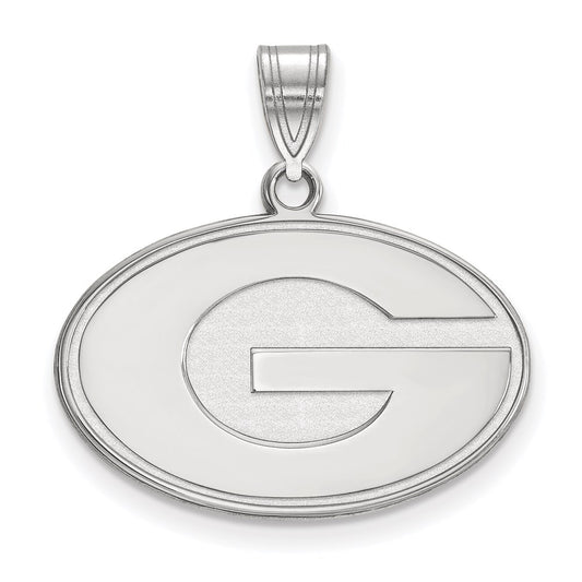 14K White Gold Logoart University Of Georgia Letter G Medium Pendant