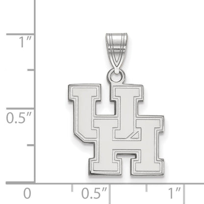 10K White Gold Logoart University Of Houston U H Medium Pendant