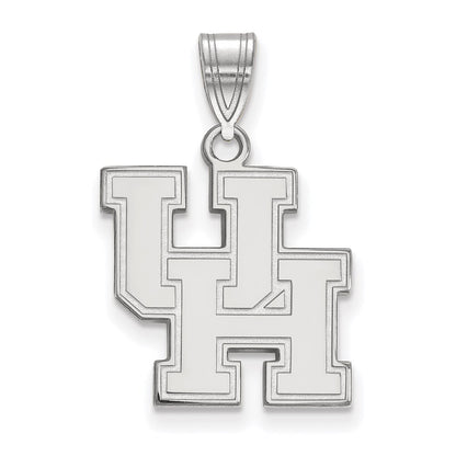 10K White Gold Logoart University Of Houston U H Medium Pendant