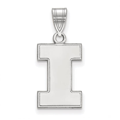10K White Gold Logoart University Of Illinois Letter I Medium Pendant