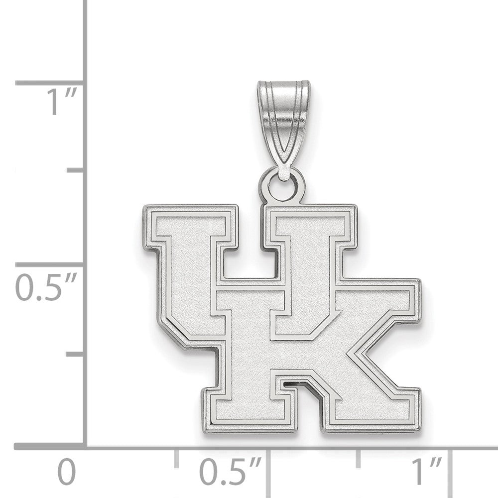 Sterling Silver Rhodium Plated Logoart University Of Kentucky U K Medium Pendant
