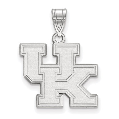 Sterling Silver Rhodium Plated Logoart University Of Kentucky U K Medium Pendant