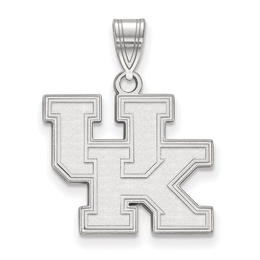 10K White Gold Logoart University Of Kentucky U K Medium Pendant