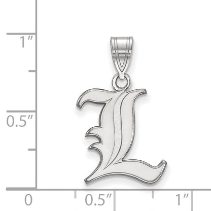 10K White Gold Logoart University Of Louisville Letter L Medium Pendant