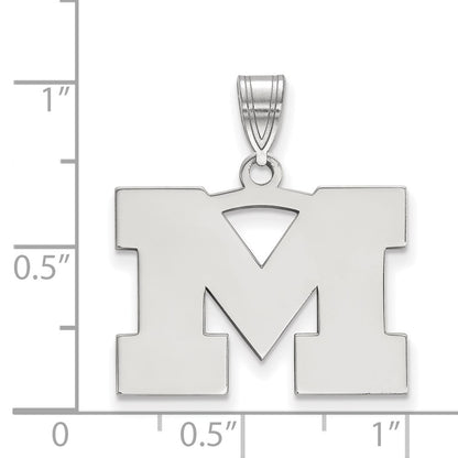 10K White Gold Logoart University Of Michigan Letter M Medium Pendant
