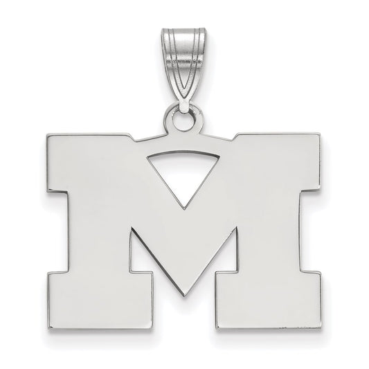 10K White Gold Logoart University Of Michigan Letter M Medium Pendant