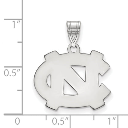 Sterling Silver Rhodium Plated Logoart University Of North Carolina N C Medium Pendant