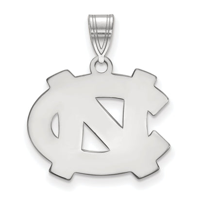 Sterling Silver Rhodium Plated Logoart University Of North Carolina N C Medium Pendant