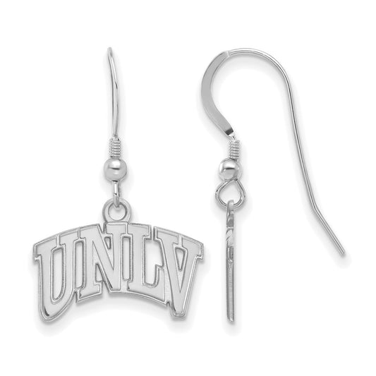 Sterling Silver Rhodium Plated Logoart University Of Nevada Las Vegas U N L V Small Dangle Wire Earrings