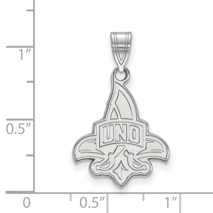 10K White Gold Logoart University Of New Orleans U N O Large Pendant