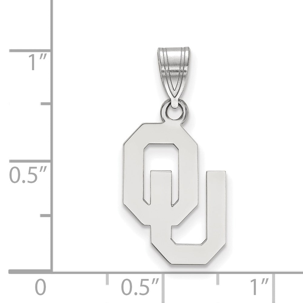 10K White Gold Logoart University Of Oklahoma O U Medium Pendant