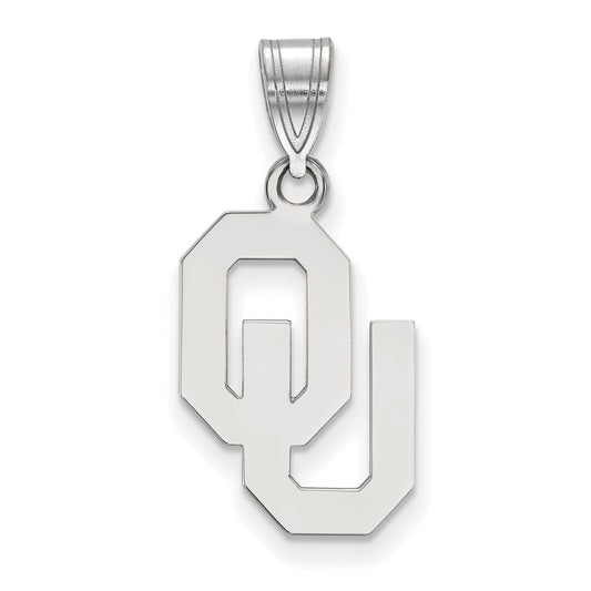 14K White Gold Logoart University Of Oklahoma O U Medium Pendant