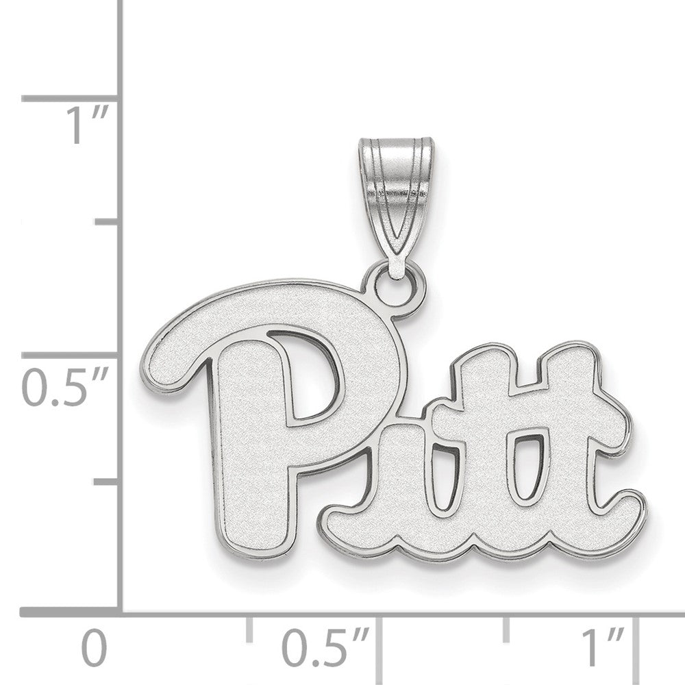 Sterling Silver Rhodium Plated Logoart University Of Pittsburgh Medium Pendant