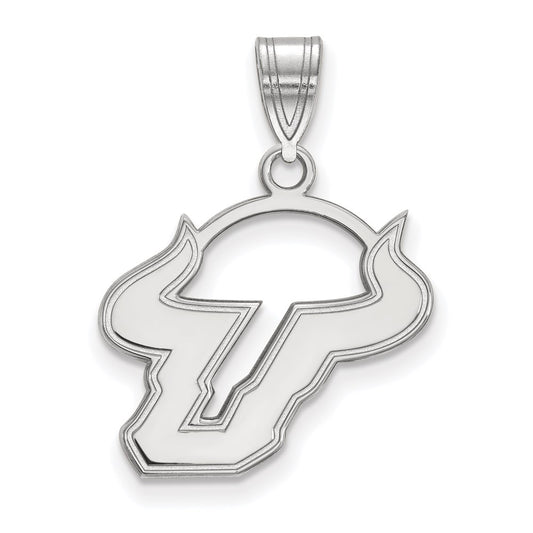 14K White Gold Logoart University Of South Florida Bull Medium Pendant