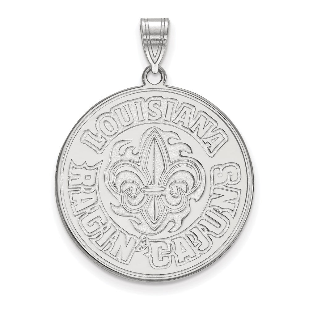 14K White Gold Logoart University Of Louisiana At Lafayette Extra Large Pendant