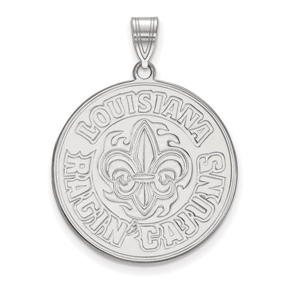 14K White Gold Logoart University Of Louisiana At Lafayette Extra Large Pendant