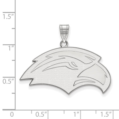 Sterling Silver Rhodium Plated Logoart University Of Southern Mississippi Eagle Large Pendant