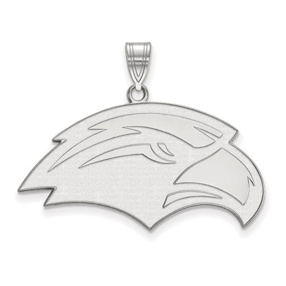Sterling Silver Rhodium Plated Logoart University Of Southern Mississippi Eagle Large Pendant