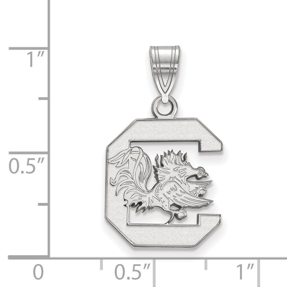 10K White Gold Logoart University Of South Carolina Medium Pendant
