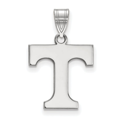 Sterling Silver Rhodium Plated Logoart University Of Tennessee Letter T Medium Pendant