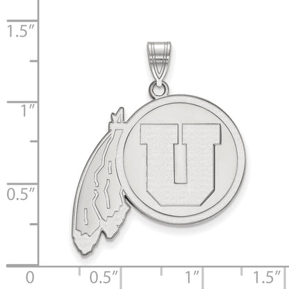 10K White Gold Logoart University Of Utah Extra Large Pendant