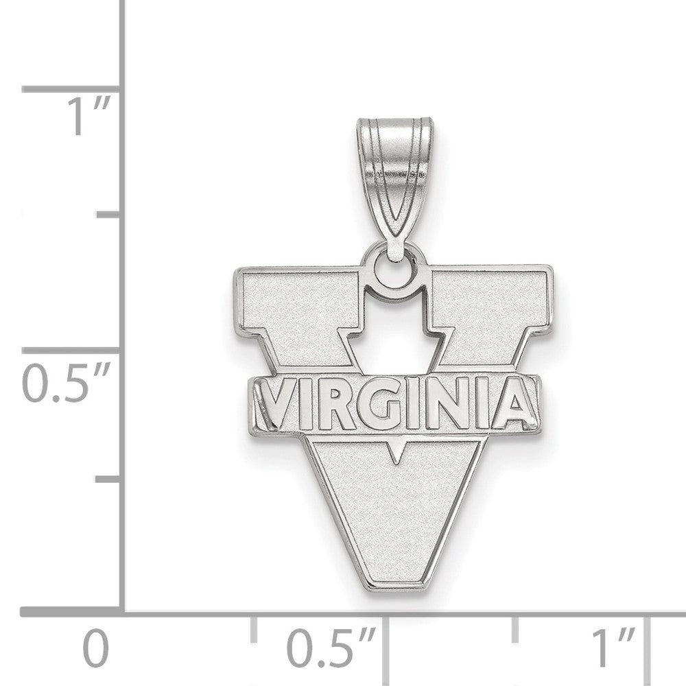 Sterling Silver Rhodium Plated Logoart University Of Virginia Medium Pendant