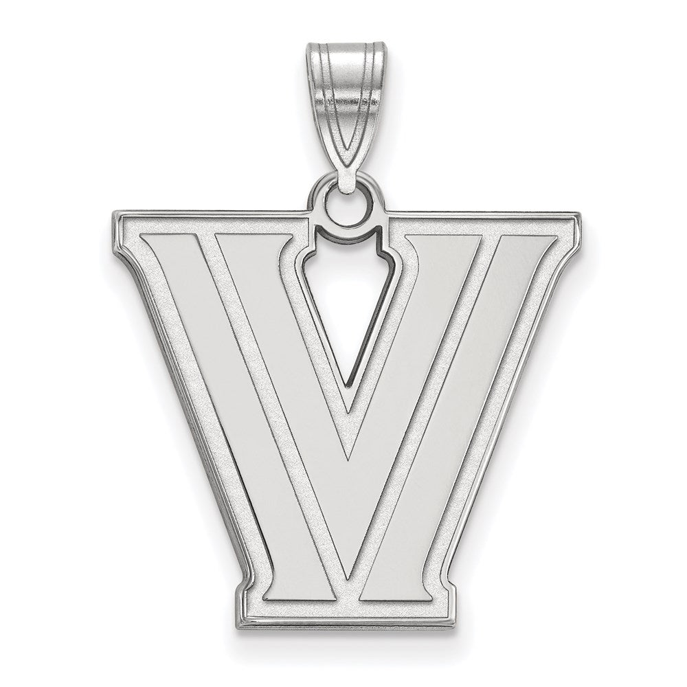 14K White Gold Logoart Villanova University Letter V Large Pendant