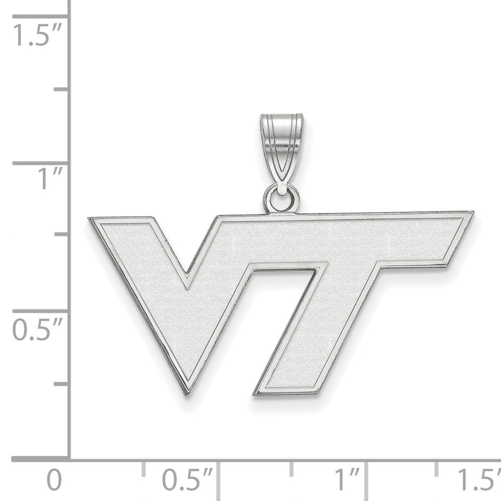 10K White Gold Logoart Virginia Tech V T Medium Pendant