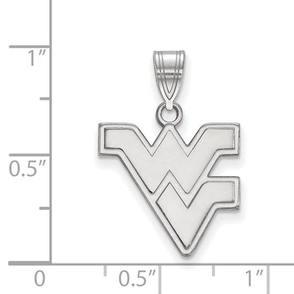 14K White Gold Logoart West Virginia University W V Medium Pendant